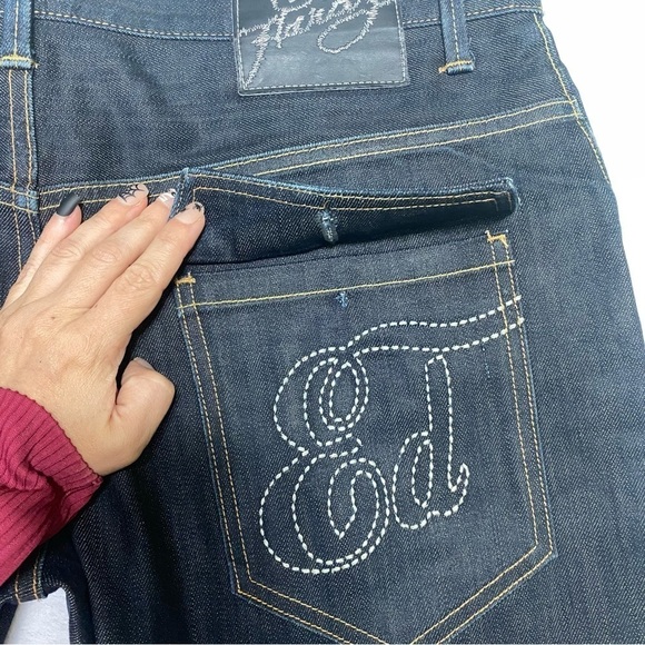 Ed Hardy Men’s Straight Leg Jeans Size 34 x 32 Dark Wash - Picture 15 of 16